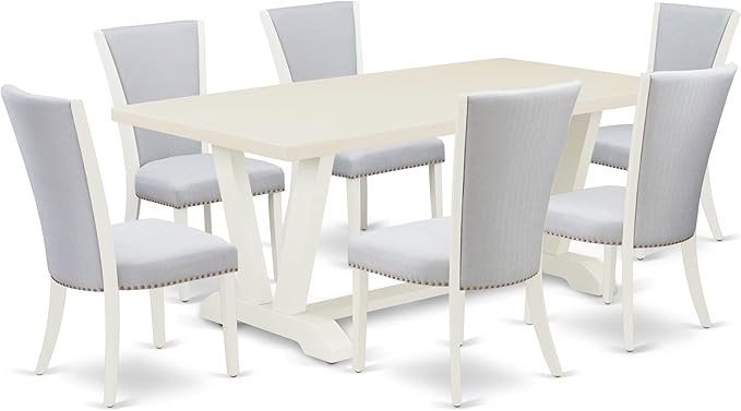 East West Furniture V027VE005-7 7 Piece Dining Set Consist of a Rectangle by EastWestFurniture