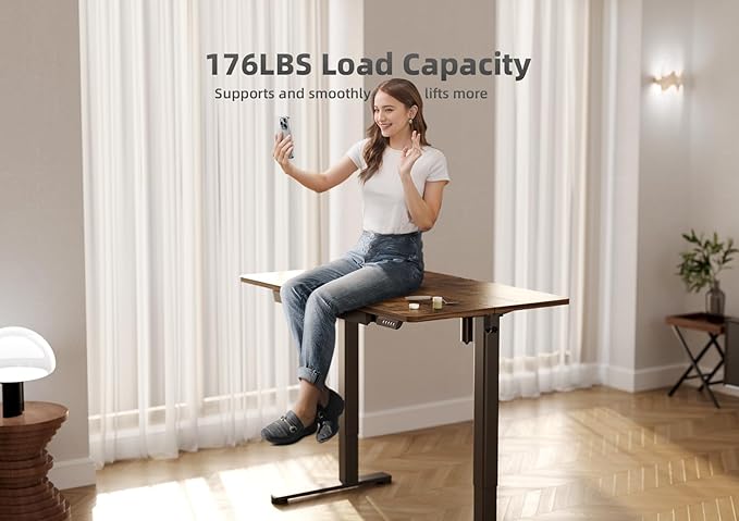 YDN Standing Desk with Drawers, Electric Adjustable Height 48 x 24 Inch Stand - Image 7
