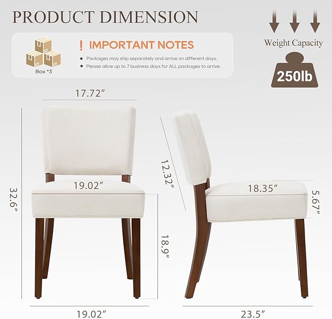 COLAMY Upholstered Dining Chairs Set of 6, Modern Kitchen Chairs - Image 7