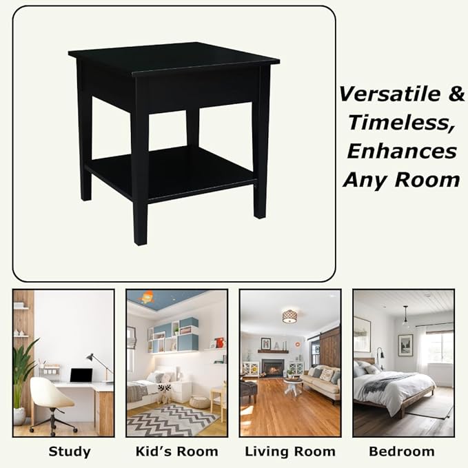 IC INTERNATIONAL CONCEPTS Solid Wood Spencer End Table - Image 5