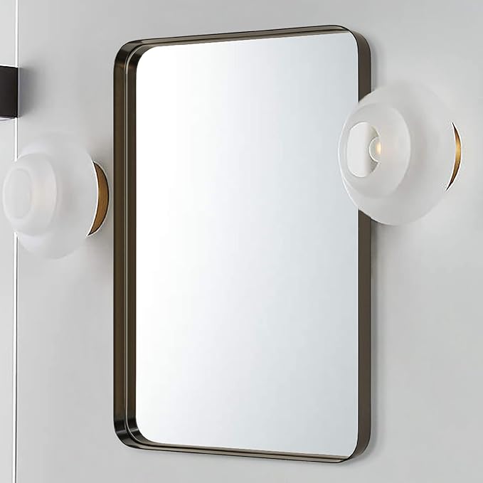 TEHOME 20x30 inch Oil Rubbed Bronze Mirror Dark Bronze Metal Framed Bathroom - Image 2