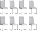 Modern Dining Chairs Set of 8, High Back Kitchen Chairs, Faux Leather Side Chair by Gopop