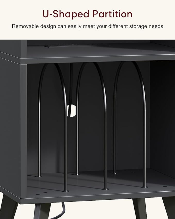 Record Player Stand, 3-Tier Side End Table - Image 5