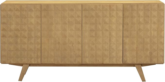 NTC Sapa Mid-Century Modern Solid Wood Sideboard – 4-Door Accent Buffet Cabinet - Image 3