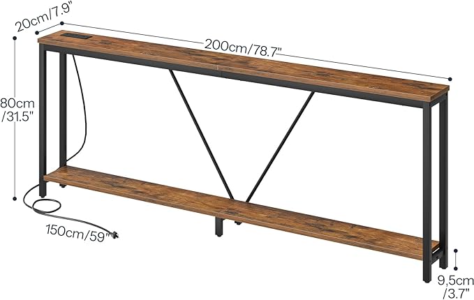 HOOBRO 78.7" Extra Long Sofa Console Table - Image 3
