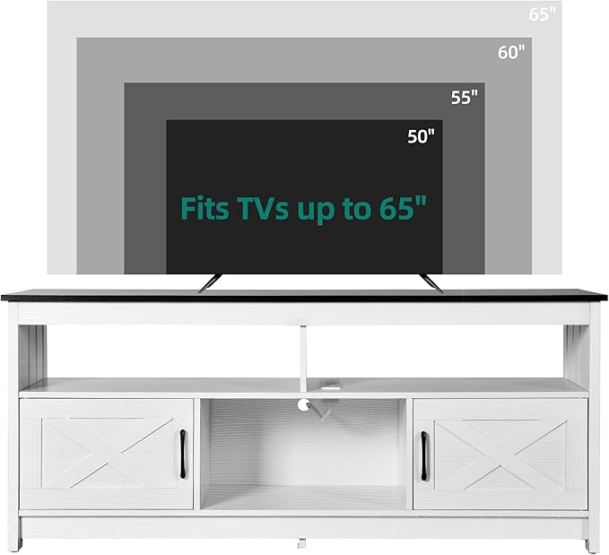 YITAHOME TV Stand for 65/55 Inch Television, Farmhouse Entertainment Center - Image 3