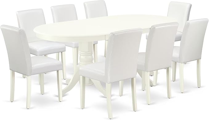 East West Furniture VAAB9-LWH-64 9 Piece Modern Dining Table Set Includes an by EastWestFurniture