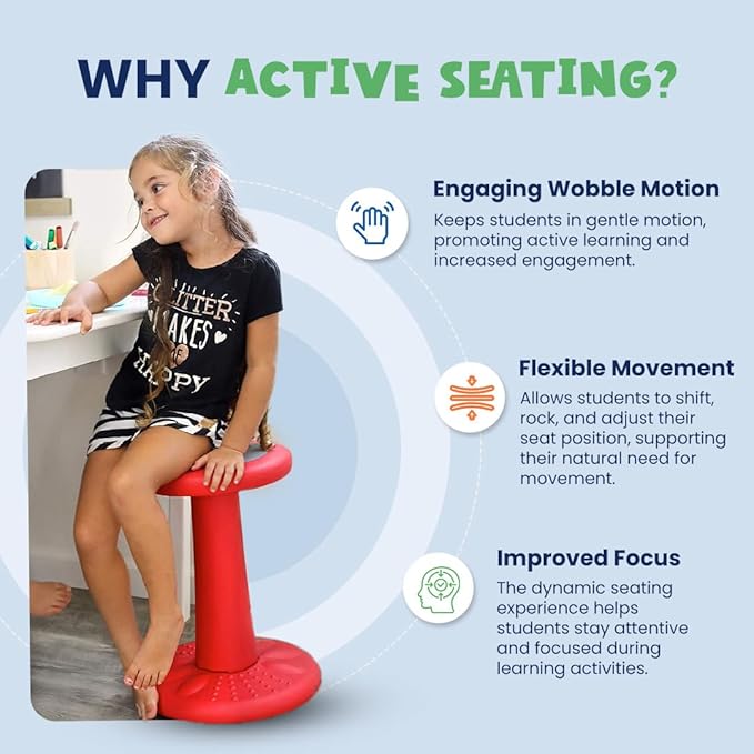 ActiveChairs Adjustable Wobble Stool, Flexible Classroom Seating, Improves Focus - Image 5