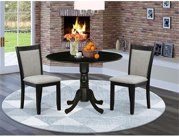East West Furniture DLMZ3-AB6-06 3 Piece Modern Dining Table Set Contains a - Image 2
