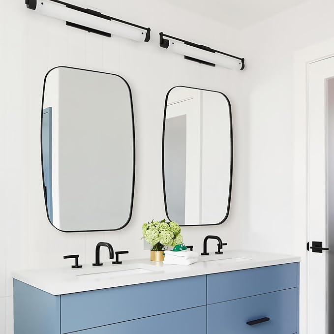 ANDY STAR Black Oval Mirrors for Bathroom, Large 24x36’’ Matte Black Metal - Image 9