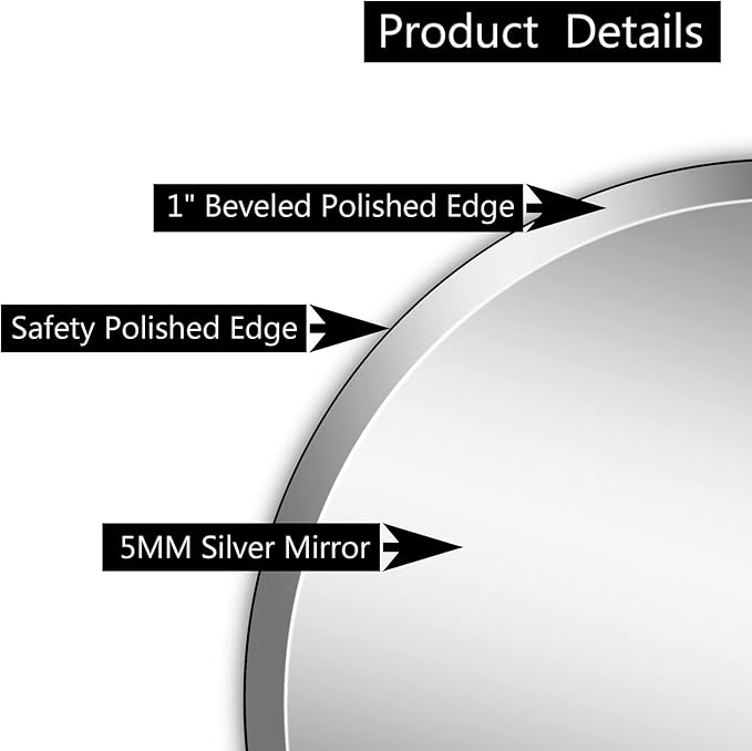 30" Frameless Round Beveled Mirror - Image 3