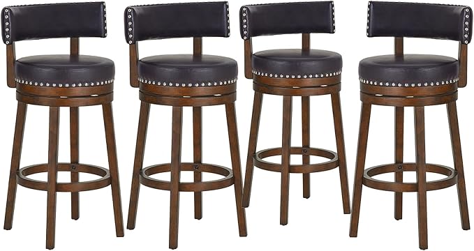 COLAMY Swivel Bar Stools Set of 4, 30 Inch Swivel Bar Height Bar Stools - Image 9