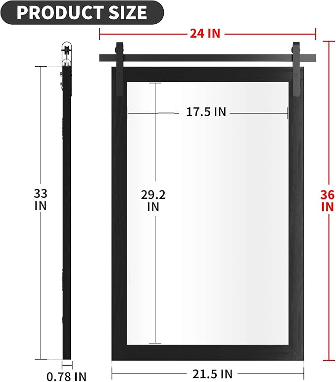 Black Farmhouse Mirror - Image 6