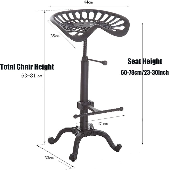 Industrial Bar Stool-Swivel Tractor Seat-Kitchen Dining Counter Chair-Extra Pub - Image 2