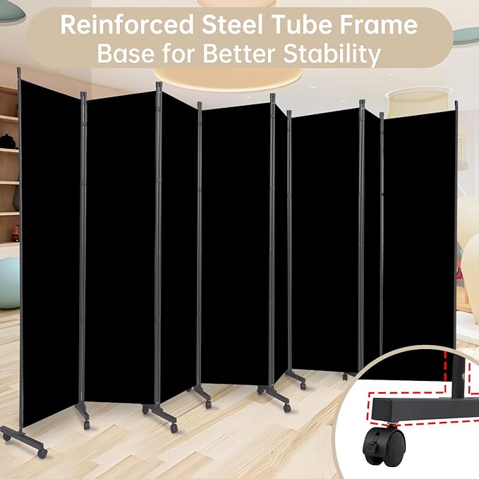 Room Divider 8 Panel Room Dividers/Wheels, Room Divider Panel - Image 4
