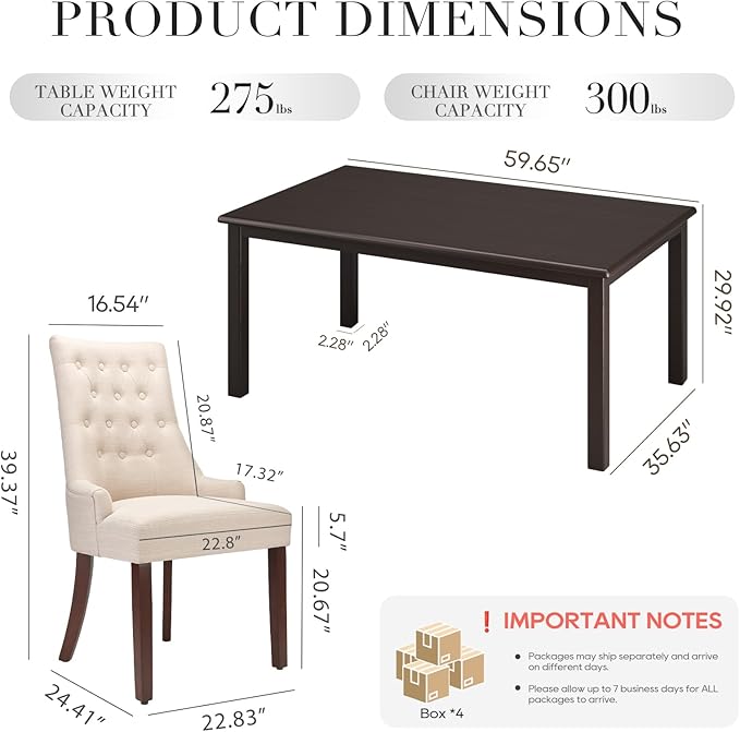 COLAMY 7-Piece Dining Table Set - Image 2