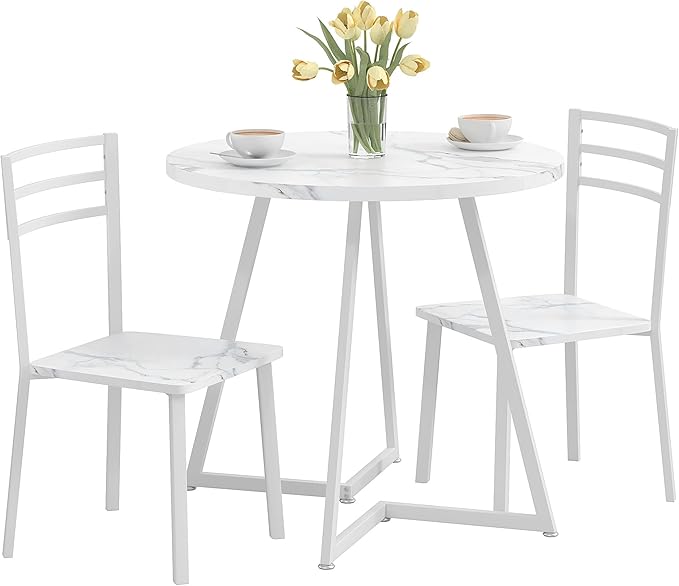 VECELO Small Round Dining Table Set - Image 9
