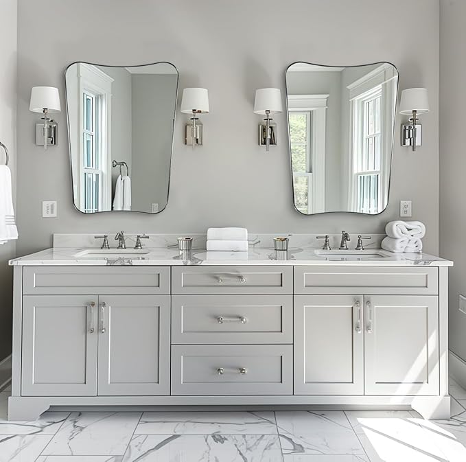 ANDY STAR Chrome Mirror for Bathroom, 22x30 Inch Asymmetrical Mirror, Polished - Image 5