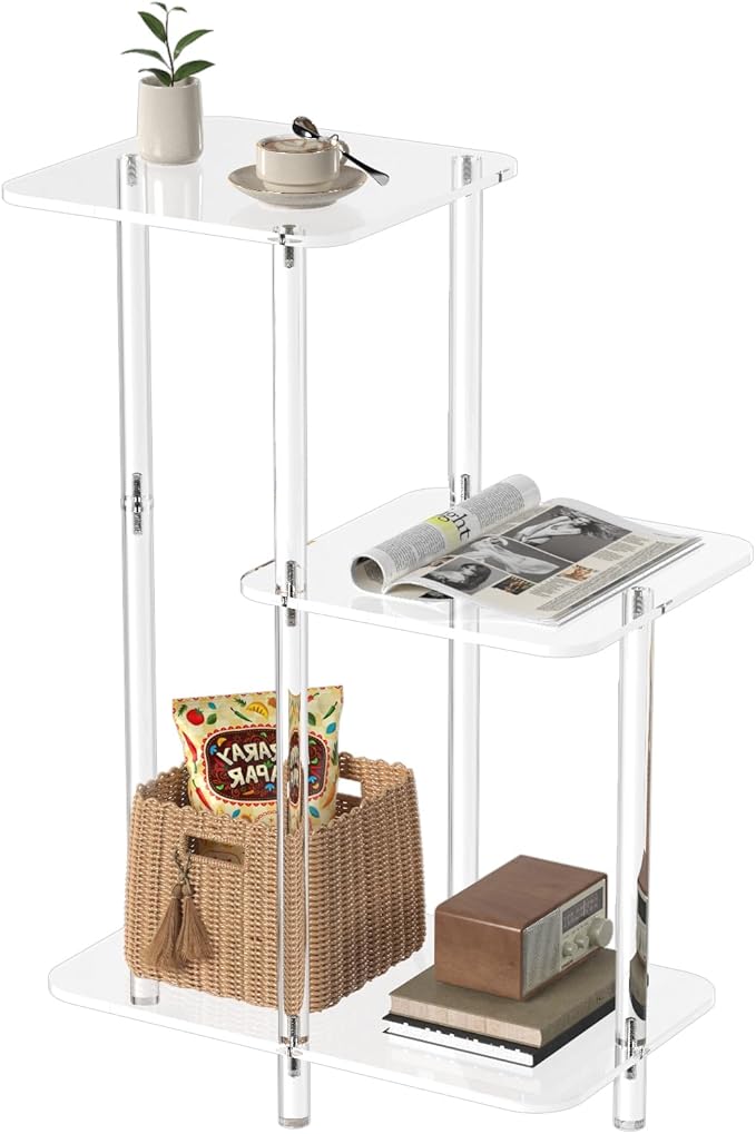 Eglaf Acrylic 3 Tiers Side Table by Eglaf