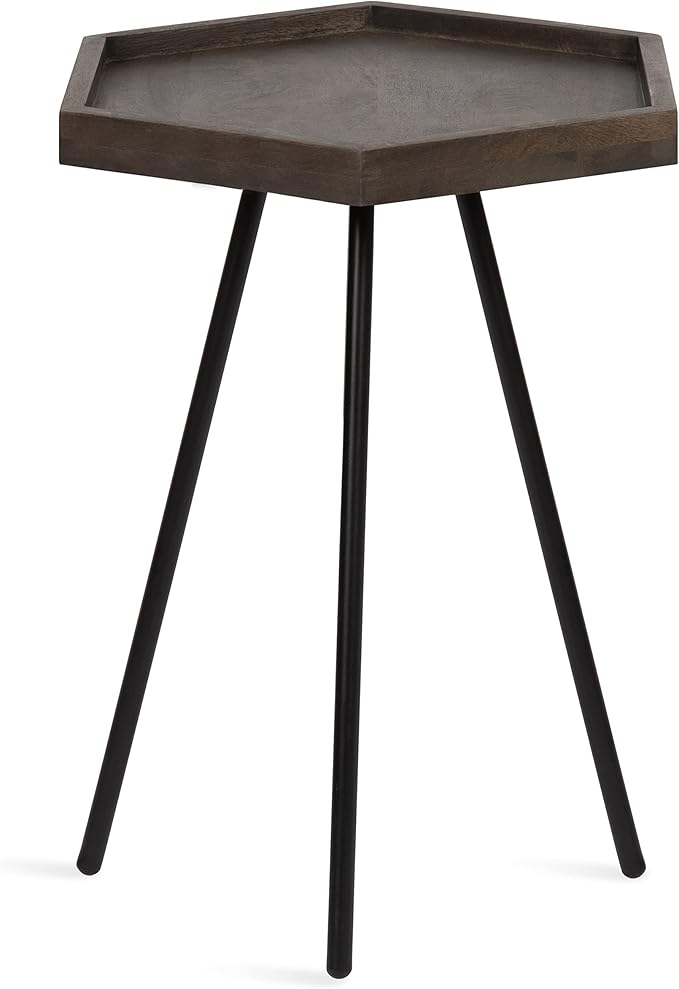 Kate and Laurel Kashvi Modern Side Table 17 x 15 x 20; Graywash; Decorative by KateandLaurel