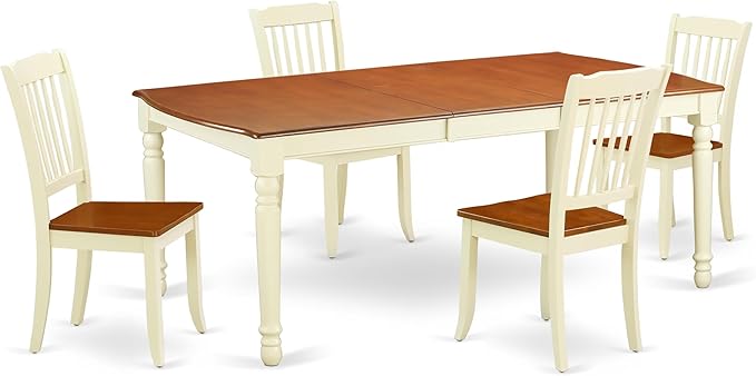 East West Furniture DODA5-BMK-W 5 Piece Dining Set Includes a Rectangle Dining by EastWestFurniture