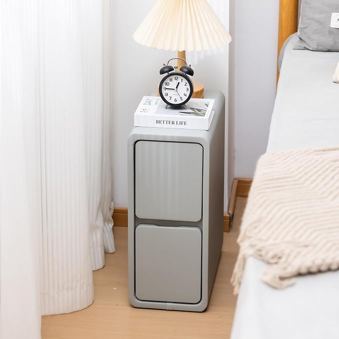 Narrow Nightstand, Solid Wood Night Stand by SOBIBO