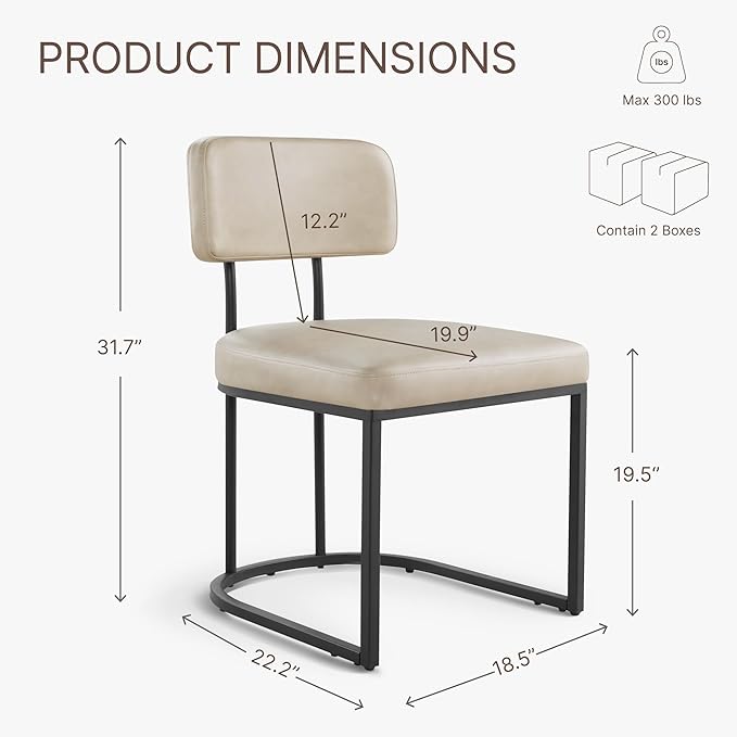 Dining Chairs Set of 4, Upholstered Modern Kitchen Chairs - Image 2