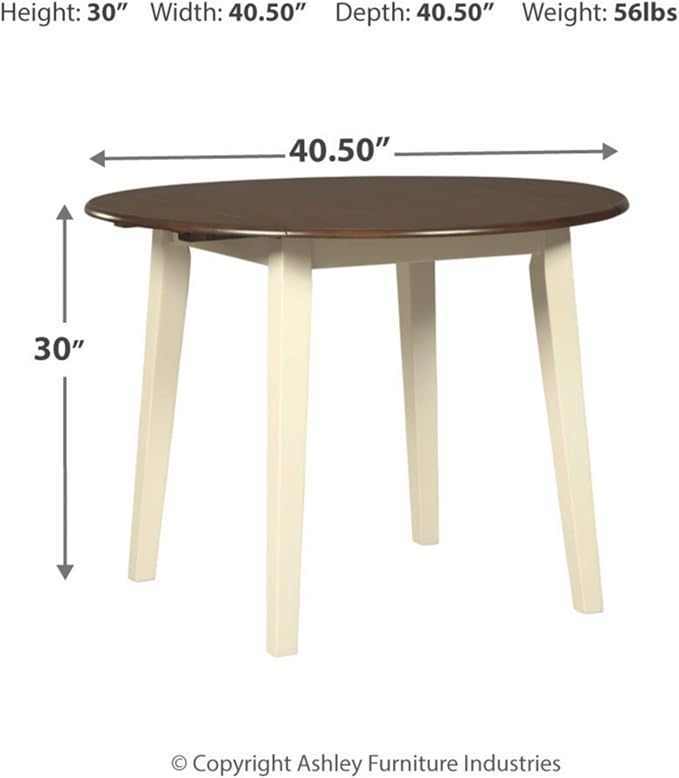 Signature Design by Ashley Woodanville Dining Room Table, Two-Tone White - Image 3