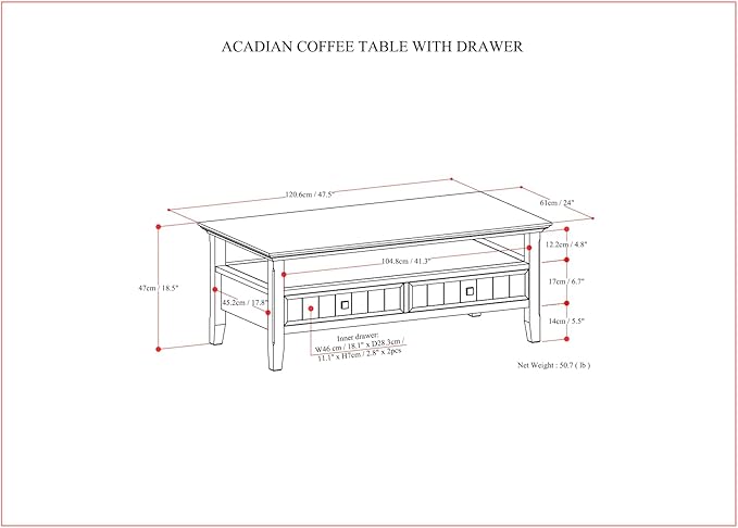 SIMPLIHOME Acadian Coffee Table - Image 3