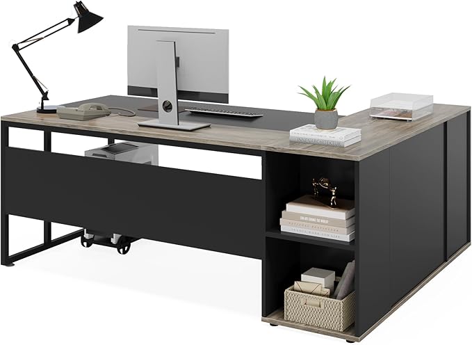 Tribesigns 71 inch Executive Desk, L Shaped Desk - Image 7
