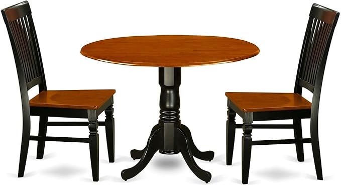 East West Furniture DLWE3-BCH-W 3 Piece Kitchen Table & Chairs Set Contains a by EastWestFurniture