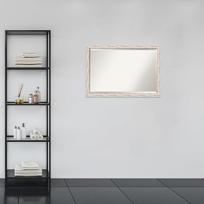 Amanti Art White Bathroom Mirror - Image 4
