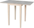 Solid Wood Small Drop Leaf Dining Table in Sturdy Parawood, Dual Drop Leaf Table by InternationalConcepts