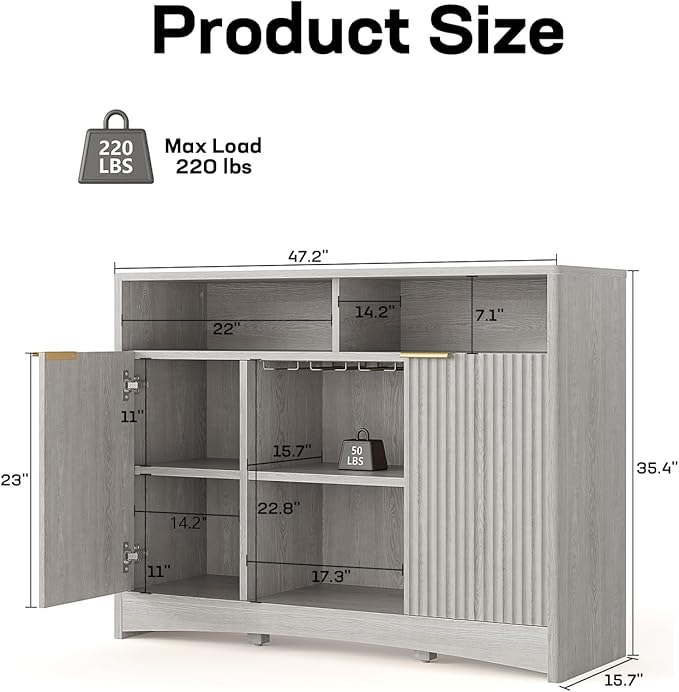 Marsail 47.2" Bar Cabinets - Image 3