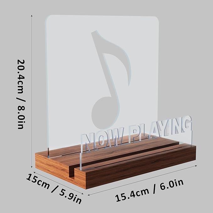Now Playing Vinyl Record Stand, Light up Record Holder, Wooden Acrylic Display - Image 7