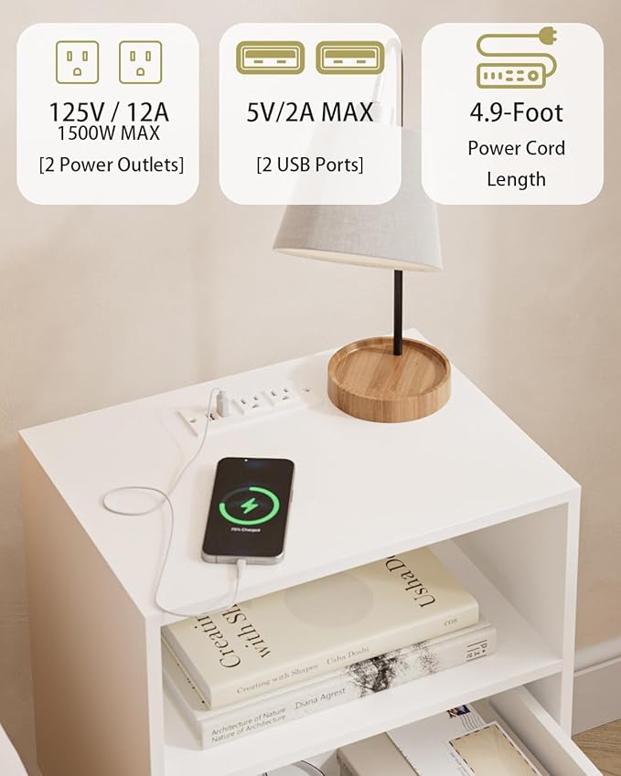 Bedroom Nightstands Wooden Night Stands - Image 4