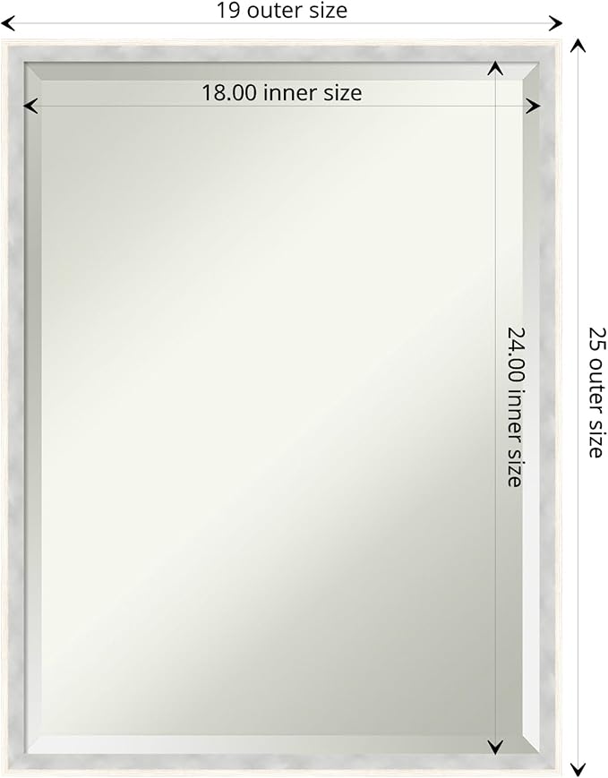 Amanti Art White Bathroom Mirror - Image 4