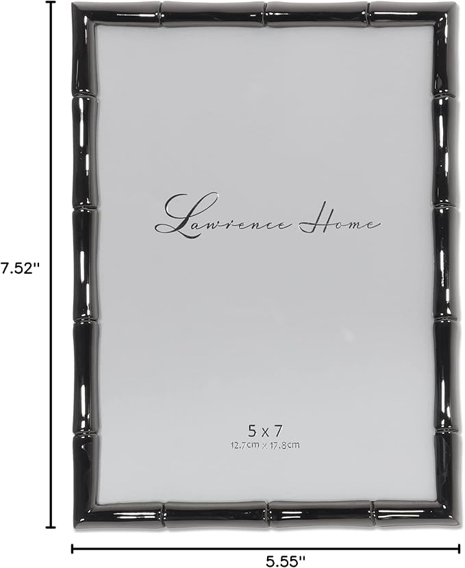 Lawrence Frames 5x7 Black Polished Metal Picture Frame - Image 5