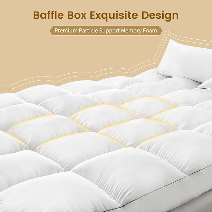 Decroom 5 Inch Memory Foam Mattress Topper Full Size, Filled - Image 2