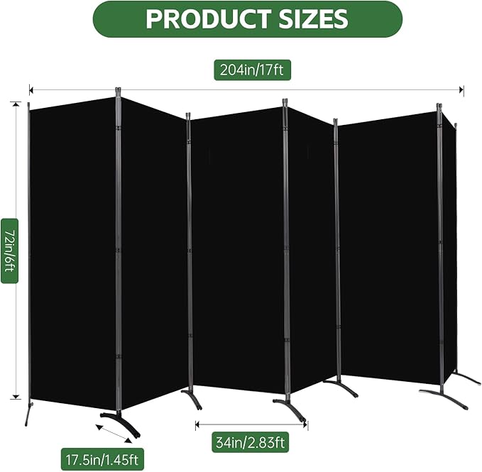 YASRKML Room Divider Folding Privacy Screens, Portable Room Divider Panel 6 - Image 5