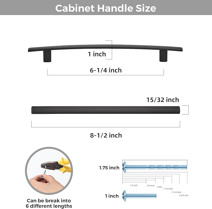 5 Pack Cabinet Handles 6.25" Hole Center - Image 3