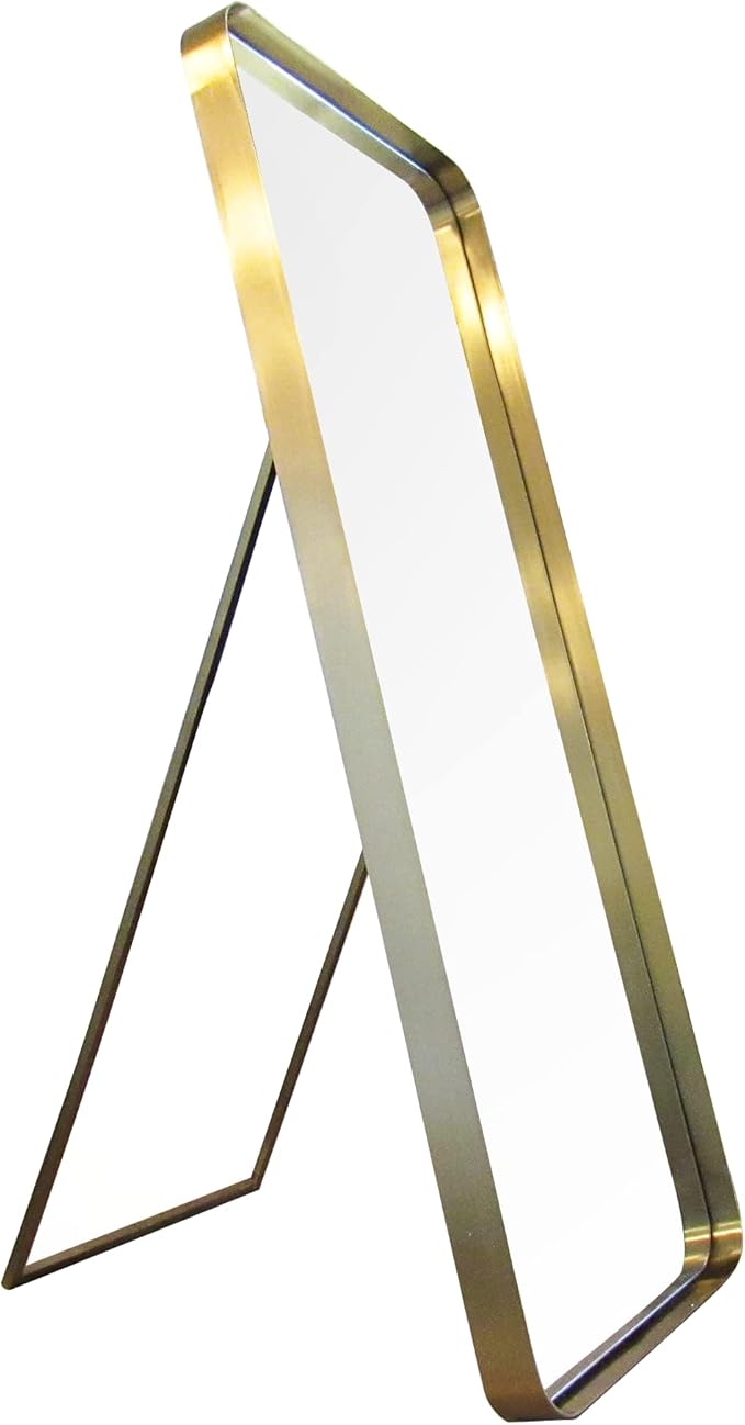 Gold Rectangular Mirror 48 inch Tall | Wall Mounted or Free Standing Floor - Image 7