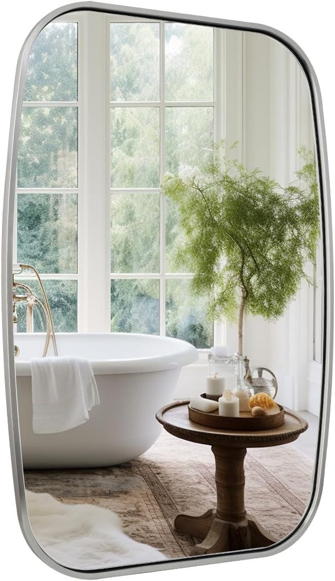 ANDY STAR Brushed Nickel Oval Bathroom Mirror - Image 8