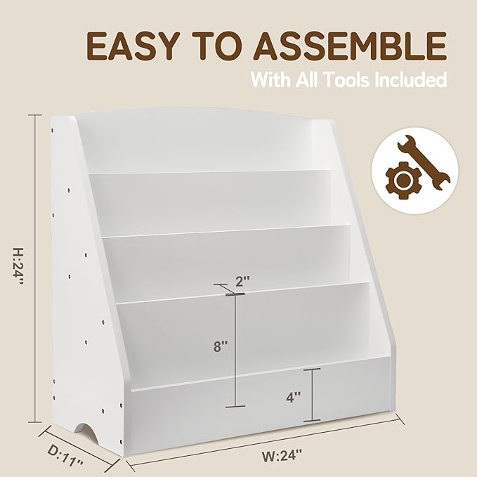 TOETOL 4-Tier Kids Bookshelf - Image 2