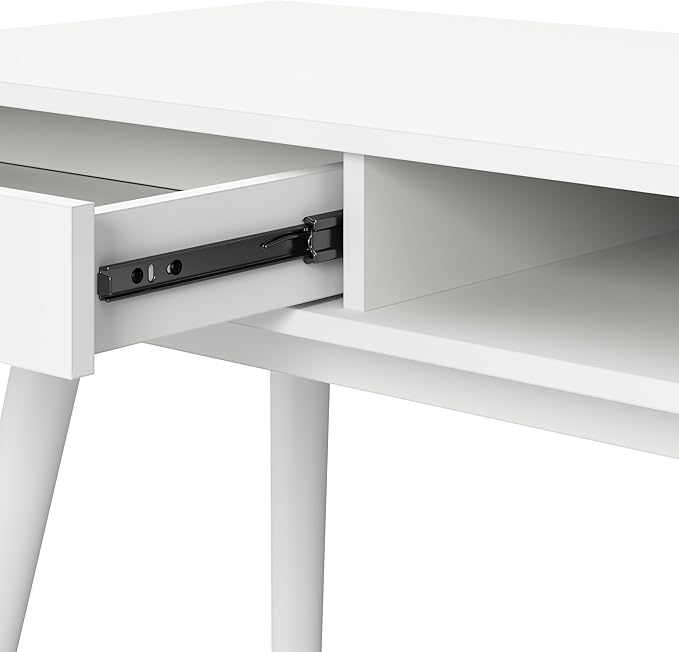 Bush Furniture Nora 54W Writing Desk in Pure White | Computer Table - Image 6