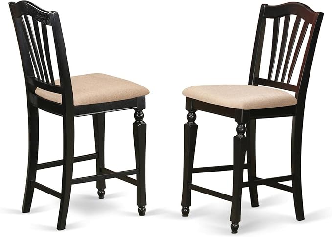 East West Furniture TRCH3-BLK-C 3 Piece Counter Height Dining Set - Image 3