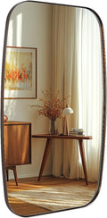 ANDY STAR Bronze Oblong Mirror, 36x48 Inch Brushed Bronze Oval Mirror by ANDYSTAR