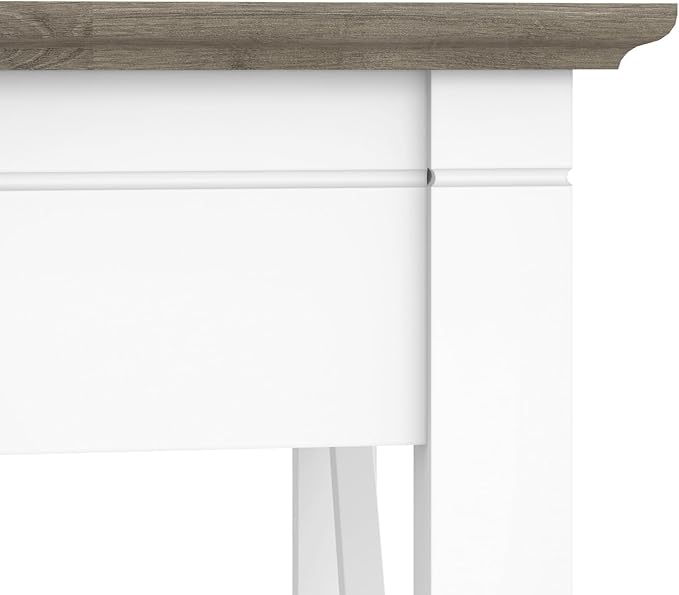 Bush Furniture Key West 60W Modern Farmhouse L Shaped Desk in Pure White and - Image 4