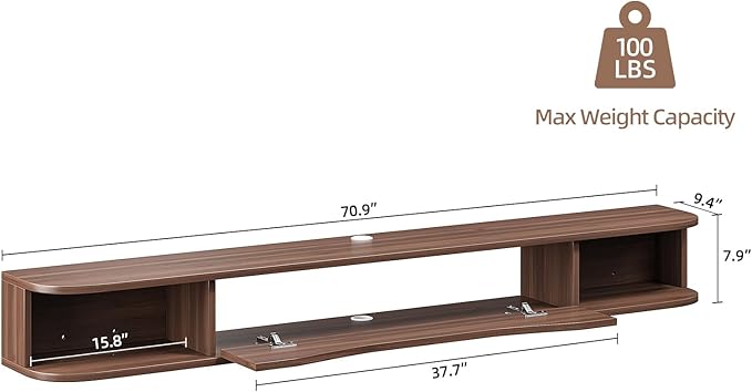 Floating TV Stand, Floating TV Console, Under TV Shelf - Image 9