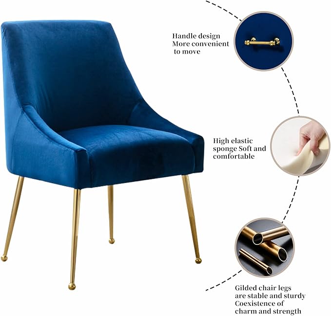 Velvet Dining Chairs, Furniture Collection Modern Contemporary Upholstered - Image 4